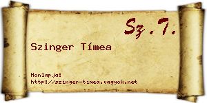 Szinger Tímea névjegykártya